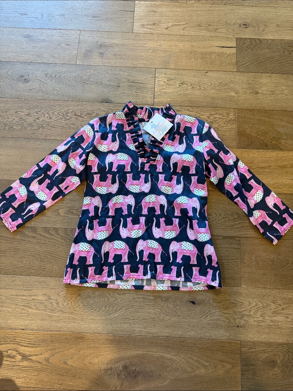 Haley and the Hound Elephant Popover blouse - XS